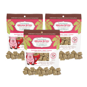 Organ Bites! Pork Organs + Apples + Coconut - Raw Organ Meat Treat for dogs and cats