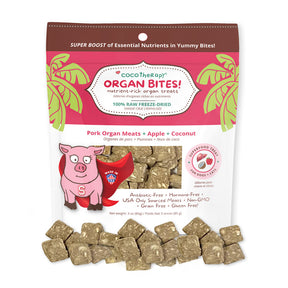 Organ Bites! Pork Organs + Apples + Coconut - Raw Organ Meat Treat for dogs and cats