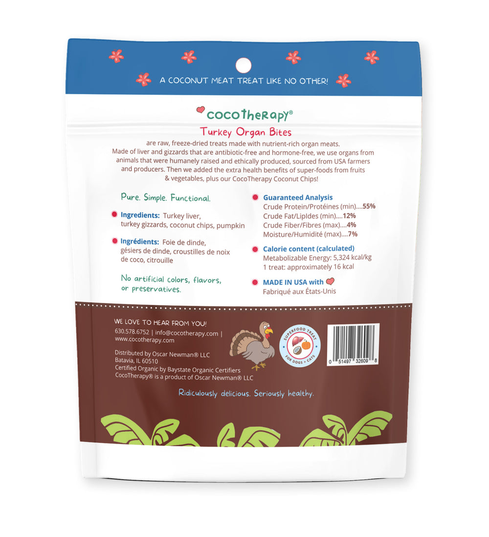 Organ Bites Turkey Pumpkin Coconut Chips For Dogs