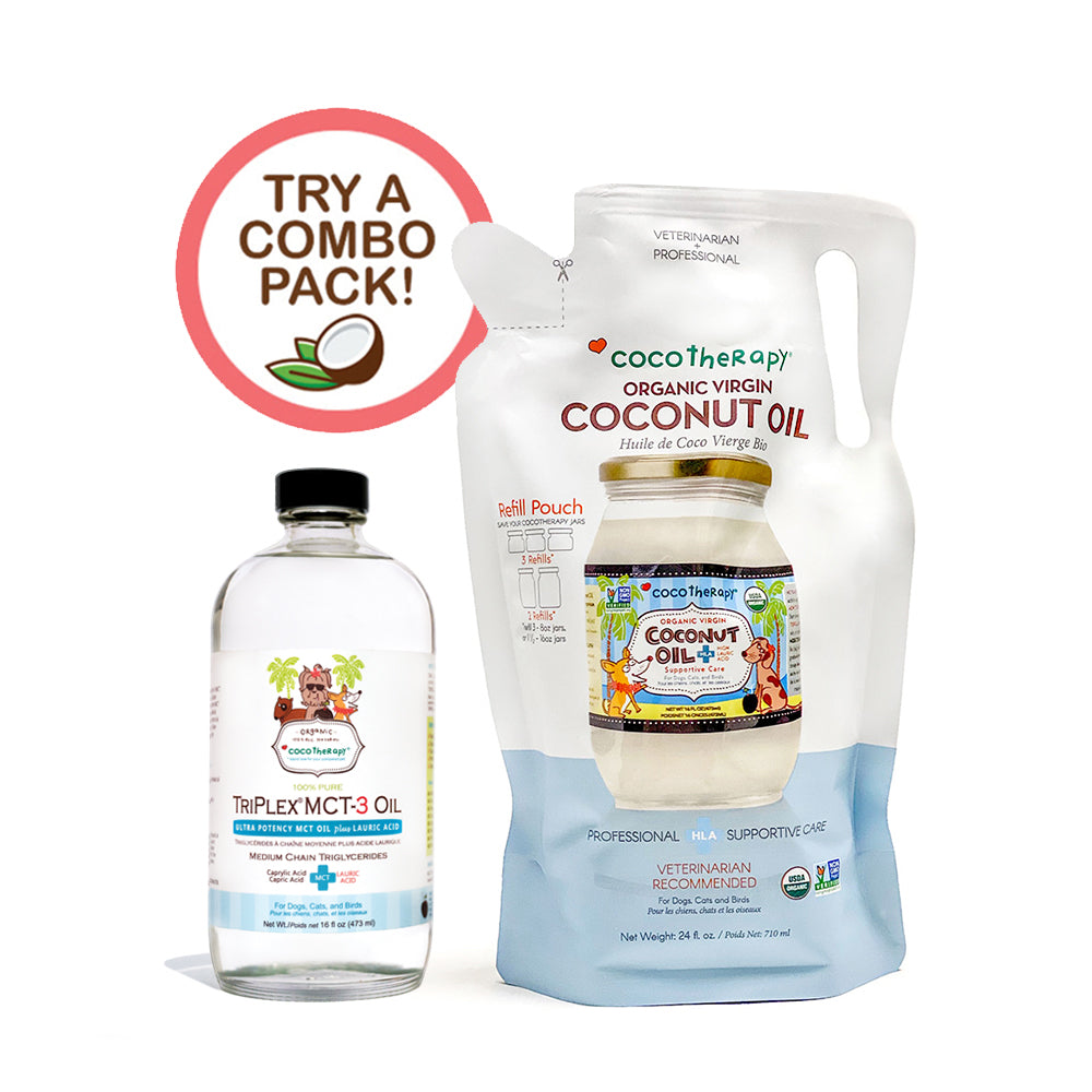 Super Size Power Combo - Triplex MCT-3 Oil (16 oz) + Organic Virgin Coconut Oil Refill Pouch (24 oz)